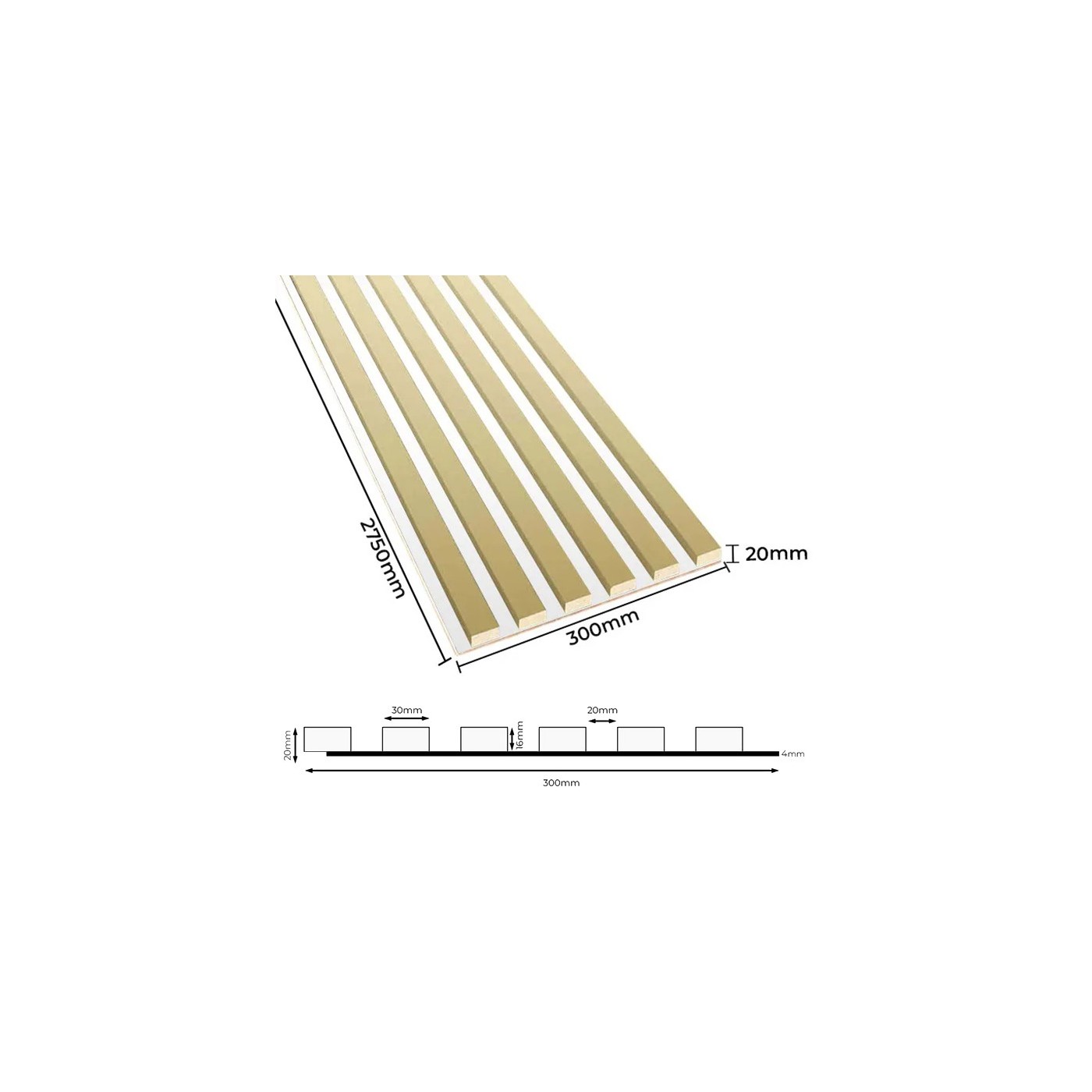 Lamely na panelu Zlatý lesk [30x275 cm] - lameo® shop