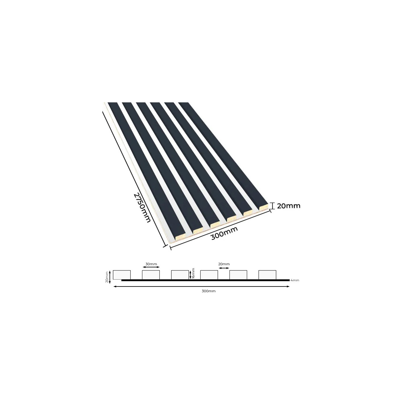 Lamely na panelu Antracit ⭐ [30x275 cm] - lameo® shop