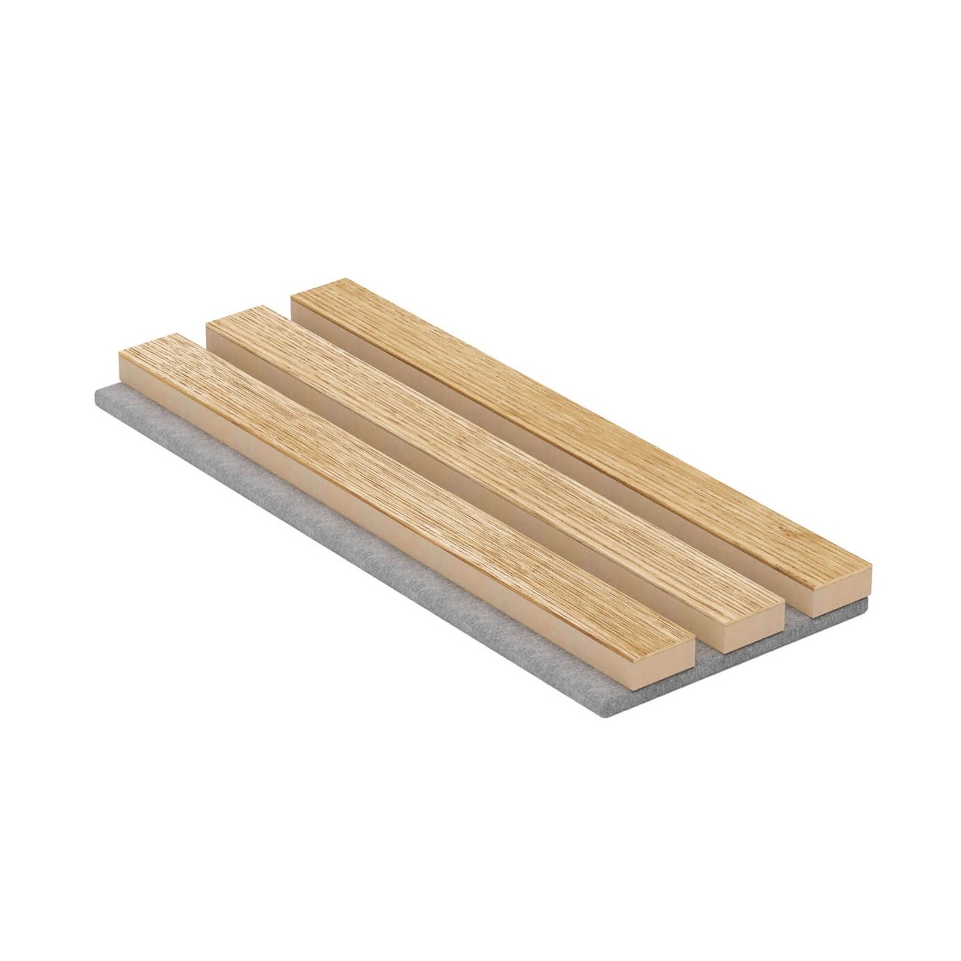 Dýhovaný akustický panel - dub | šedá plsť [60x240cm] ⭐ - Lameo® shop