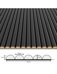 Rýhovany MDF panel - Černá matná