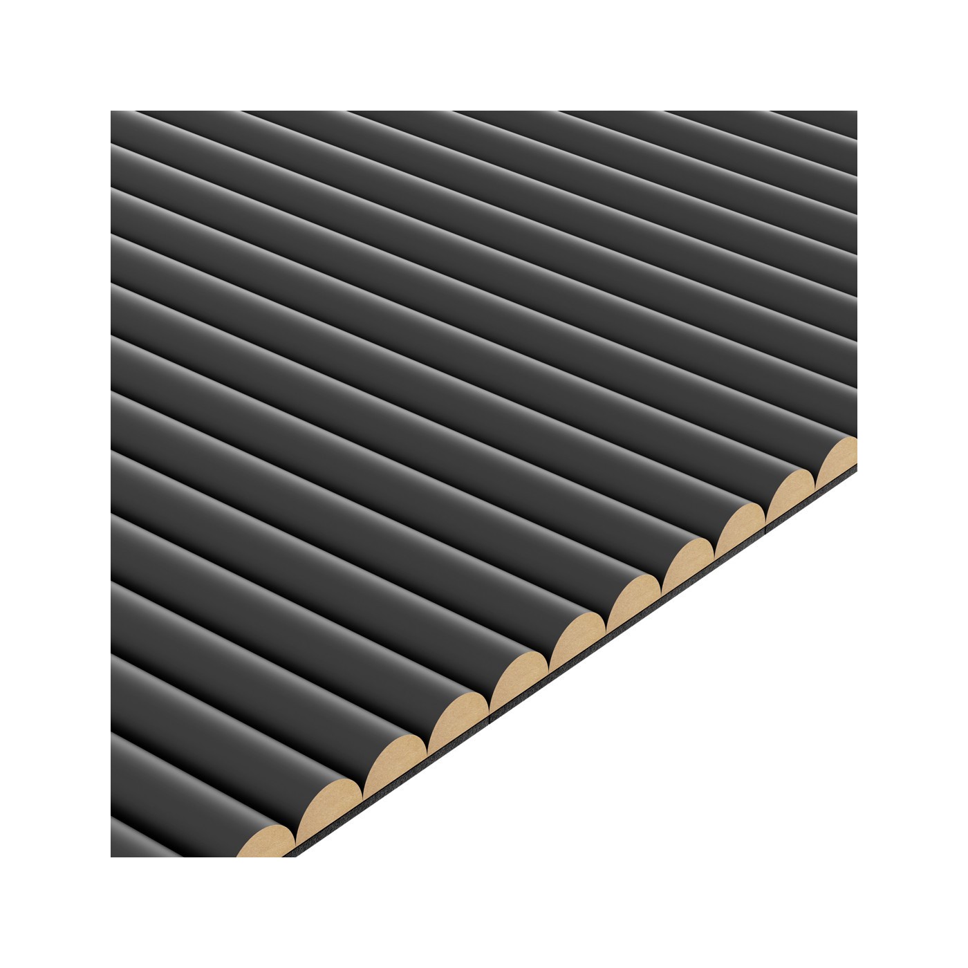 Rýhovany MDF panel - Černá matná