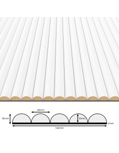 Rýhovany MDF panel - Bílý matný