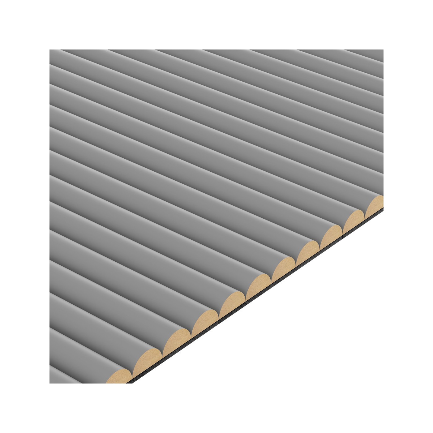 Rýhovany MDF panel - Šedý