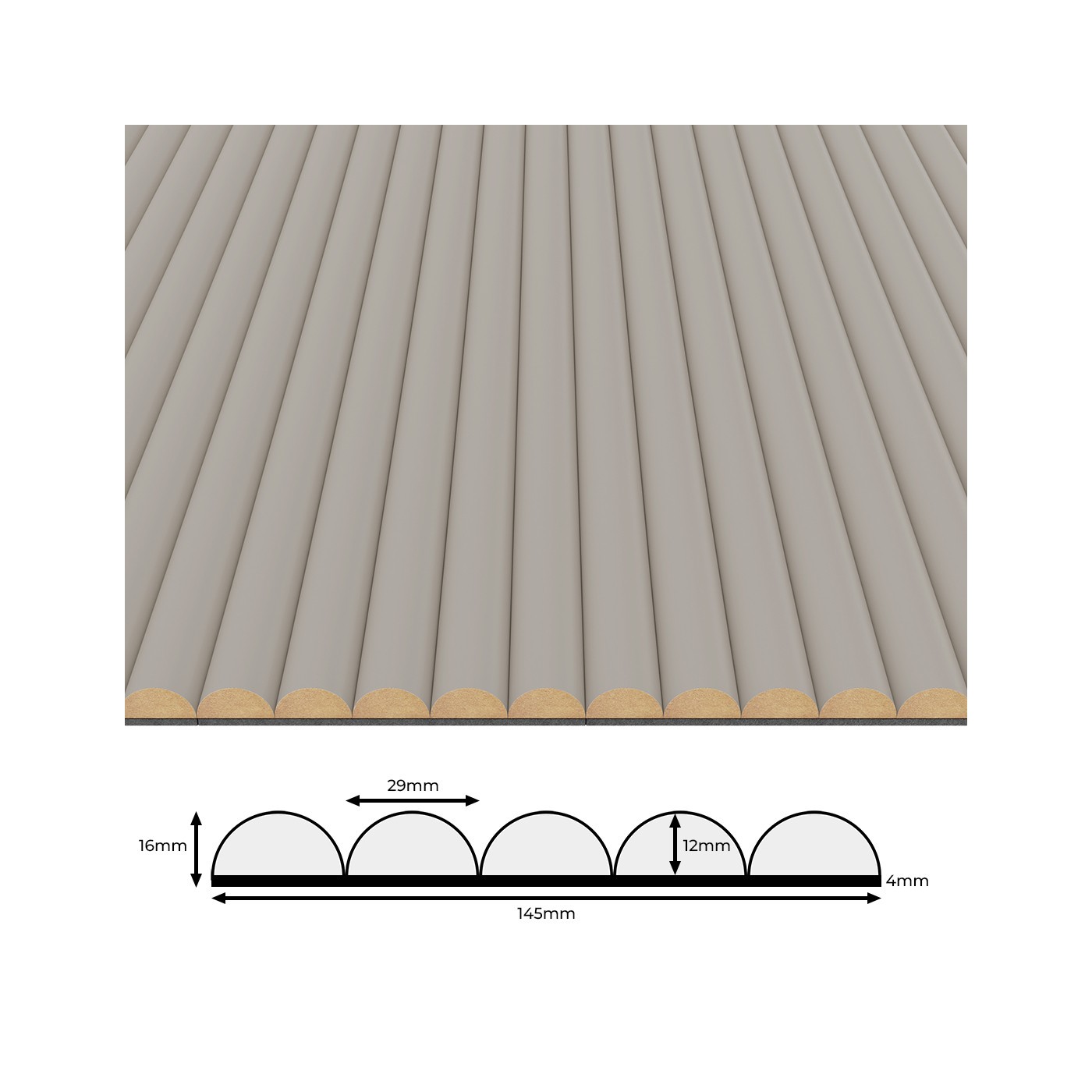 Rýhovany MDF panel - Kašmír