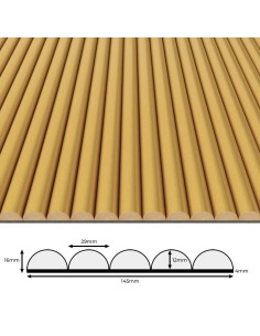 Rýhovany MDF panel - Zlato