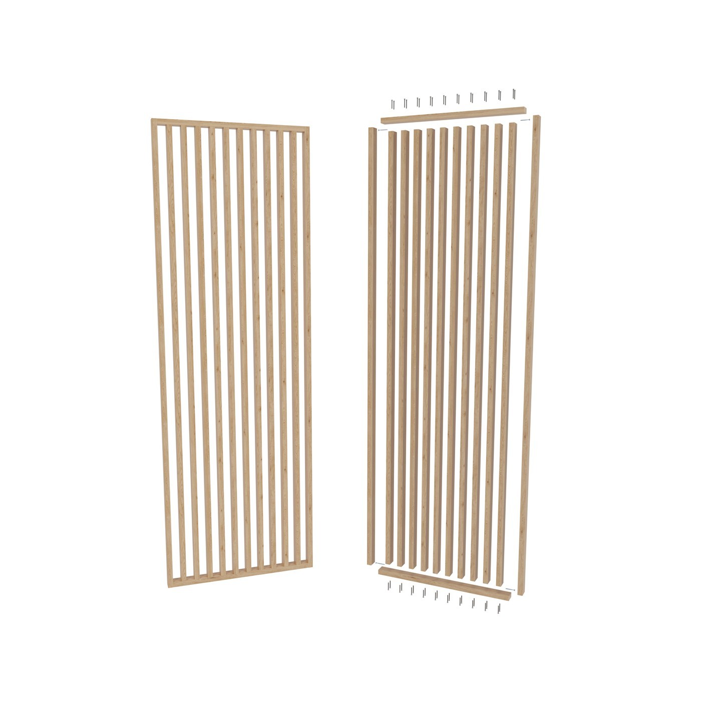 Lamelová stěna na míru - přírodní dub [30x60]