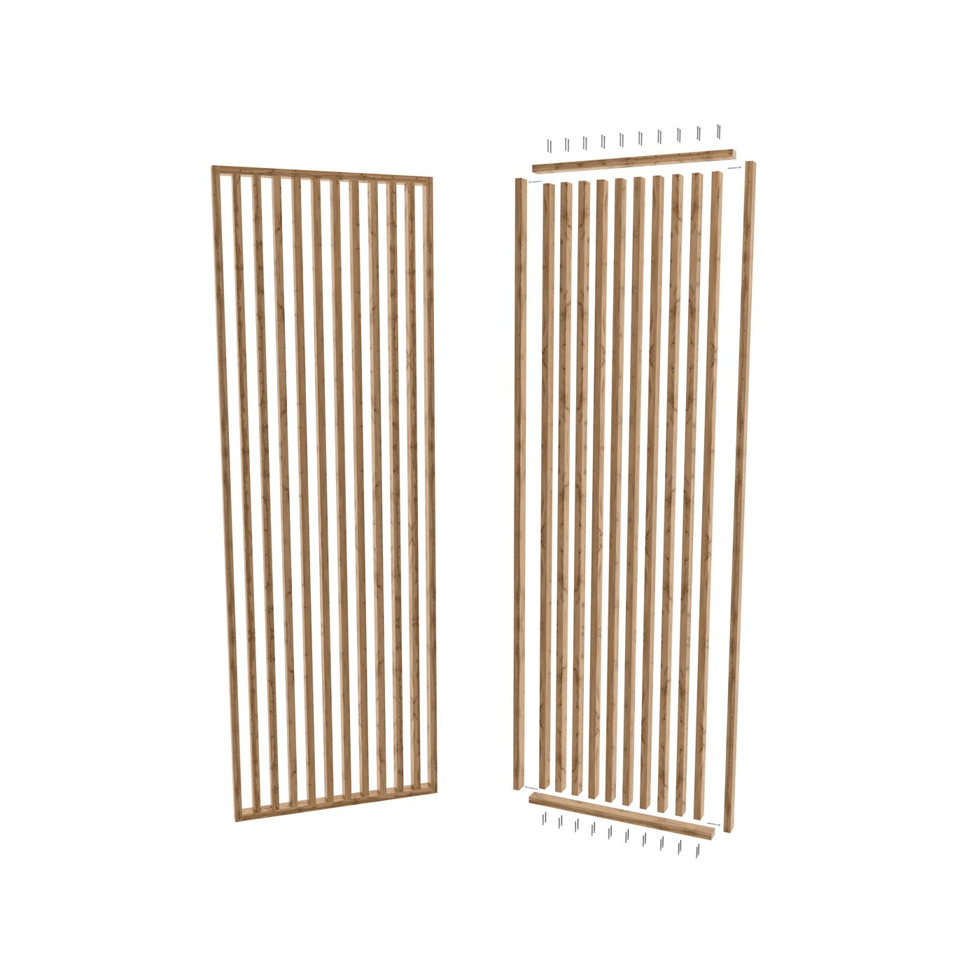 Lamelová stěna na míru - dub wotan [30x60]