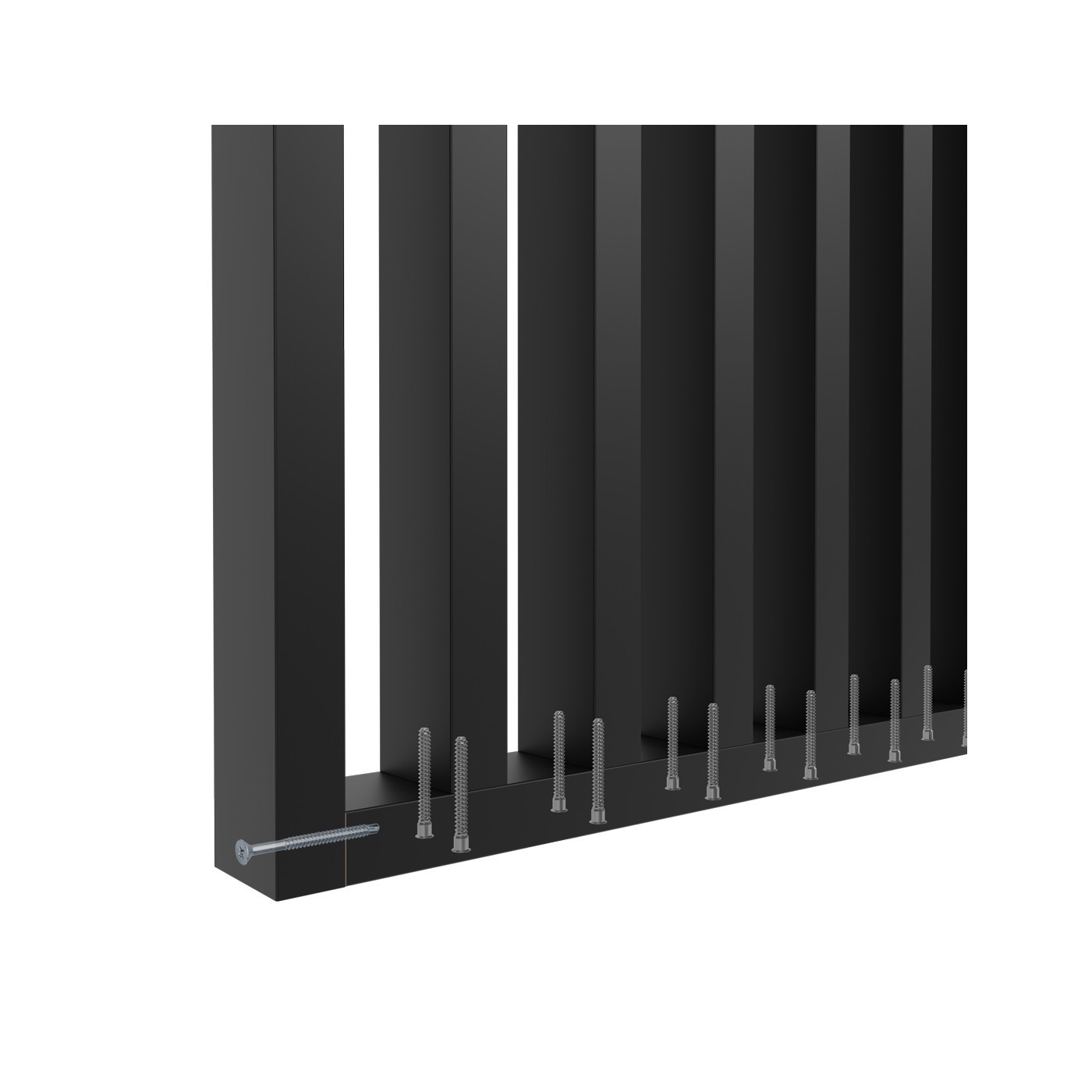 Lamelová stěna na míru - Černá [30x60]