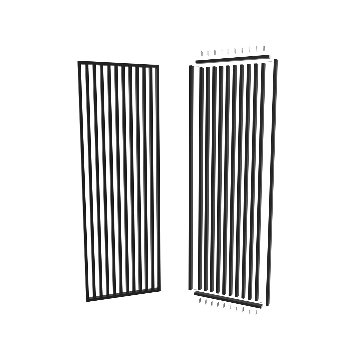 Lamelová stěna na míru - Černá [30x60]