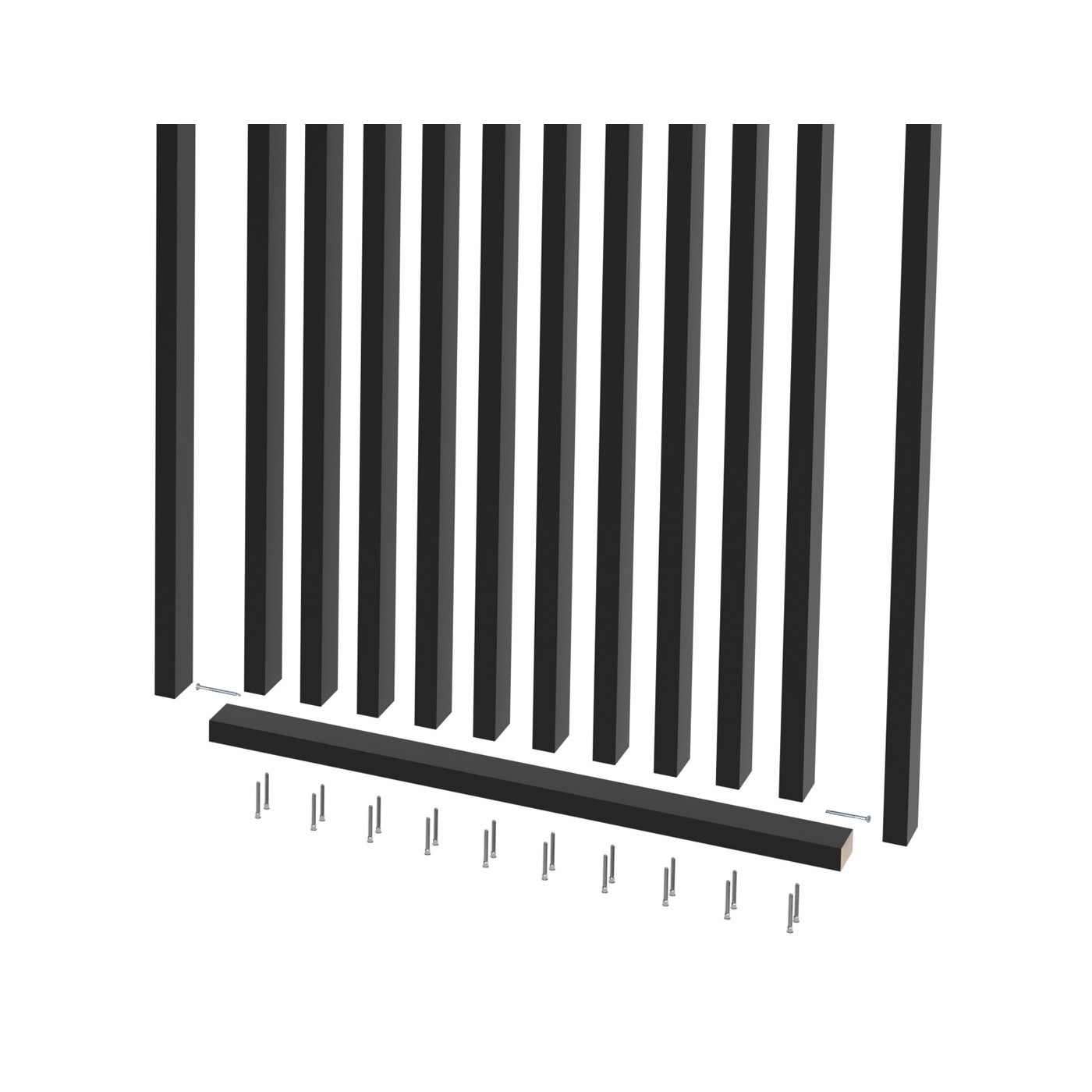 Lamelová stěna na míru - Černá [30x60]