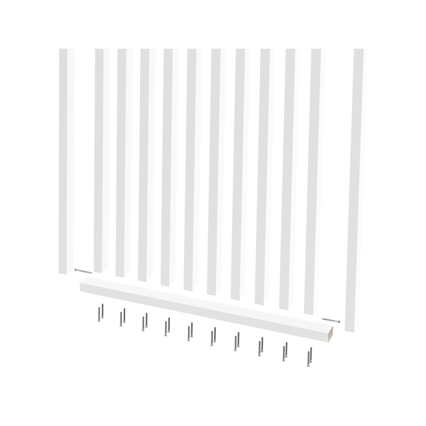 Lamelová stěna na míru - Bílá [30x60]