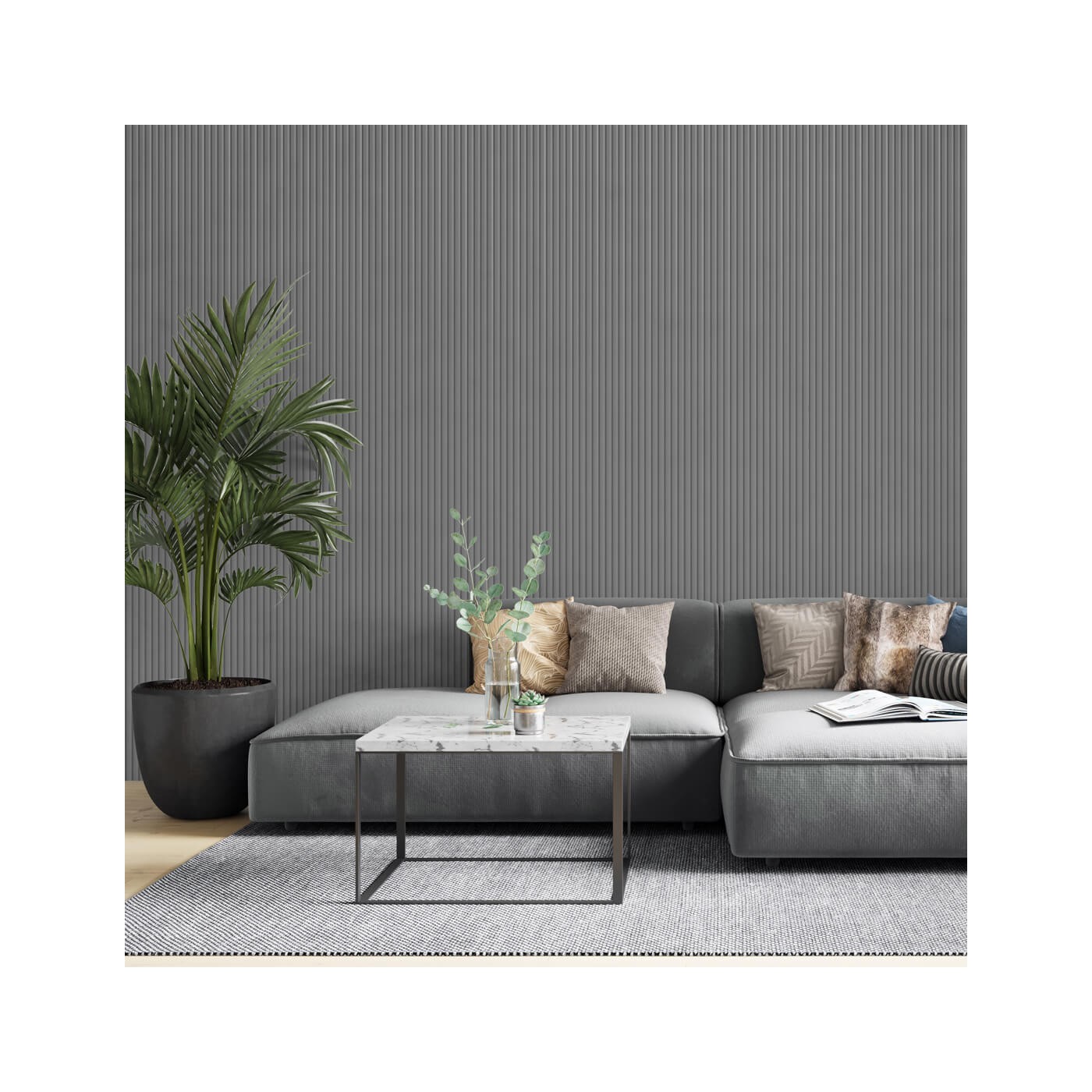 Dekorativní police z MDF - Šedá