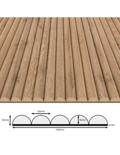 Rýhovany MDF panel - Dub wotan 2