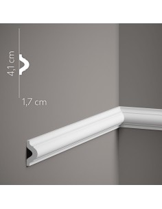Zdobiona niska biała listwa ścienna MD332 4 cm - Mardom Decor 2