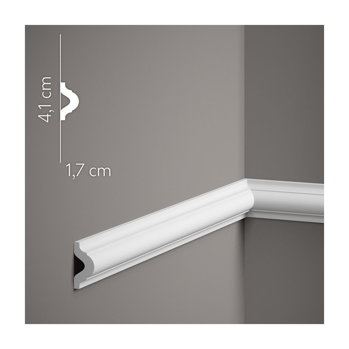 Zdobiona niska biała listwa ścienna MD332 4 cm - Mardom Decor