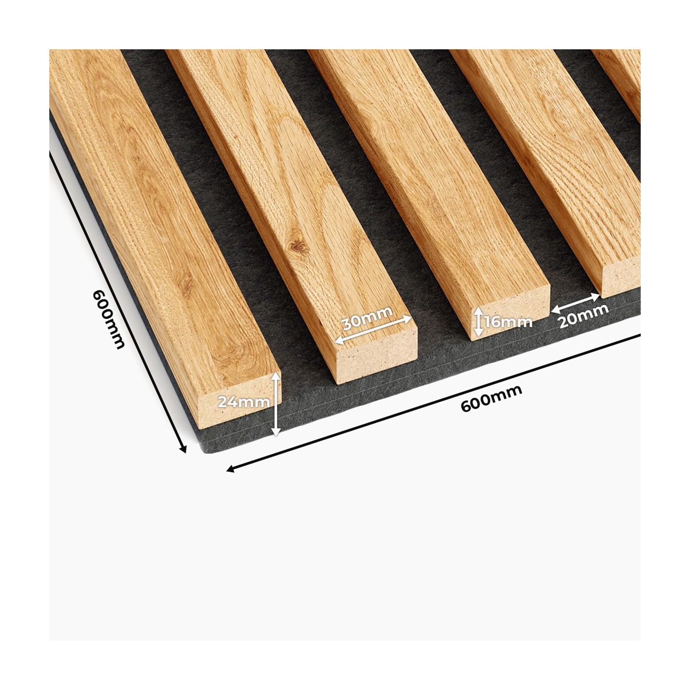 3D panely z přírodního dubu ⭐ [60x60 cm] - lameo®