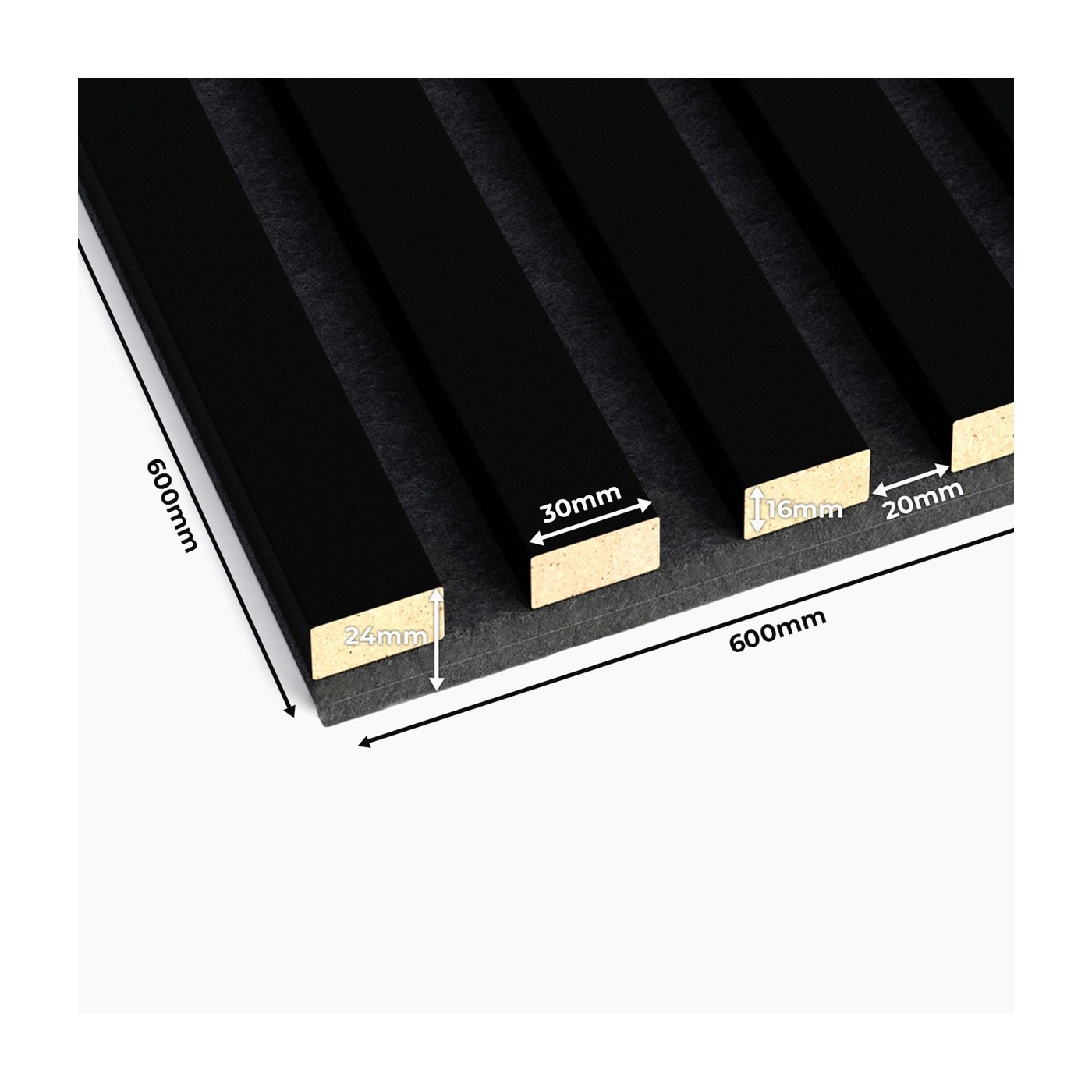 3D panely černé matné ⭐ [60x60 cm] - lameo®