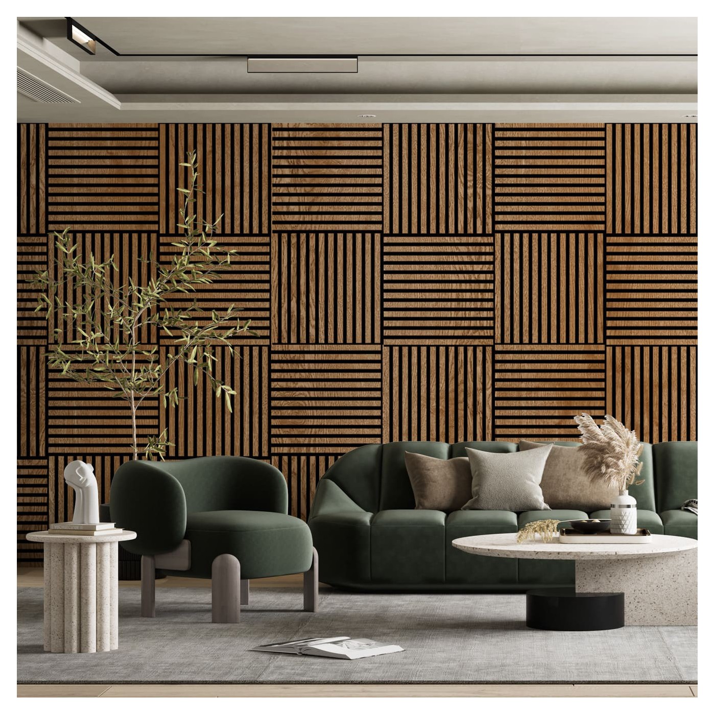 3D panely dubová dýha ⭐ [60x60 cm] - lameo®