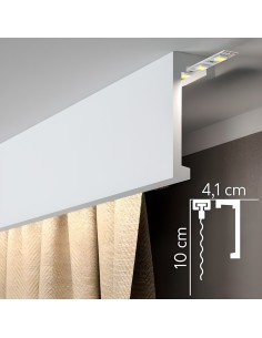 Maskovací lišta na záclonové tyče s LED osvětlením QL026 10 cm - Mardom Decor 2