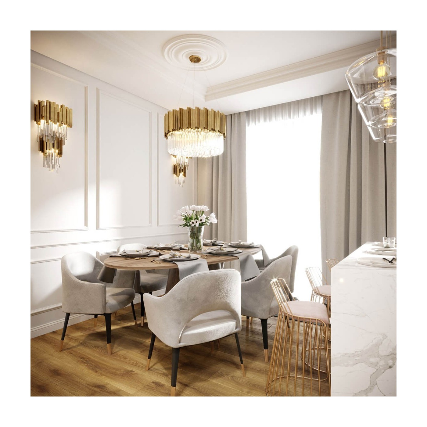 Maskovací lišta na záclonové tyče s LED osvětlením QL026 10 cm - Mardom Decor