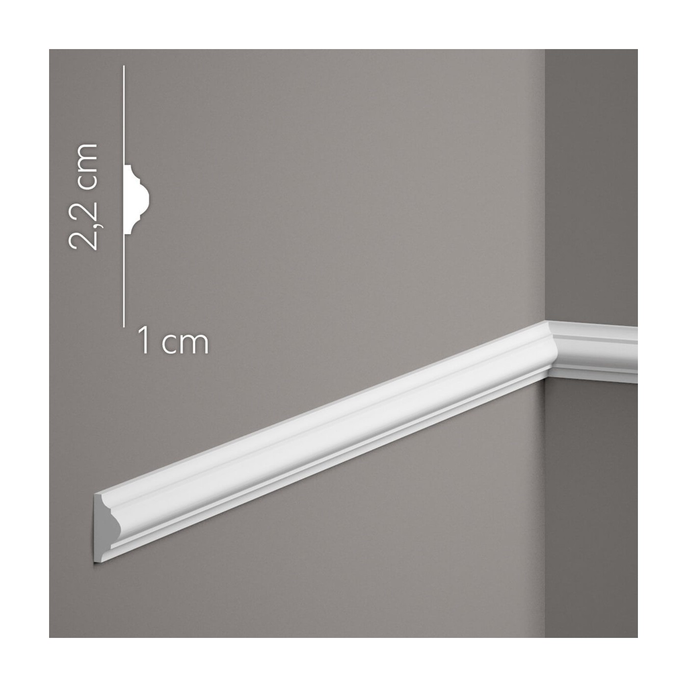 Ozdobná matná nástěnná lišta MD003 2,5 cm - Mardom Decor