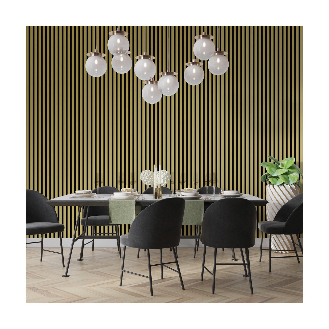 Lamely na plsti Lesk zlatý [30x275 cm] - lameo®